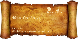 Máté Antónia névjegykártya